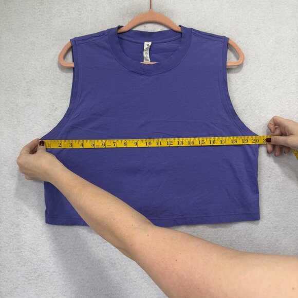 Lululemon All Yours Cropped Tank Top Womens 10 Purple Pima Cotton Sleeveless - Picture 4 of 7